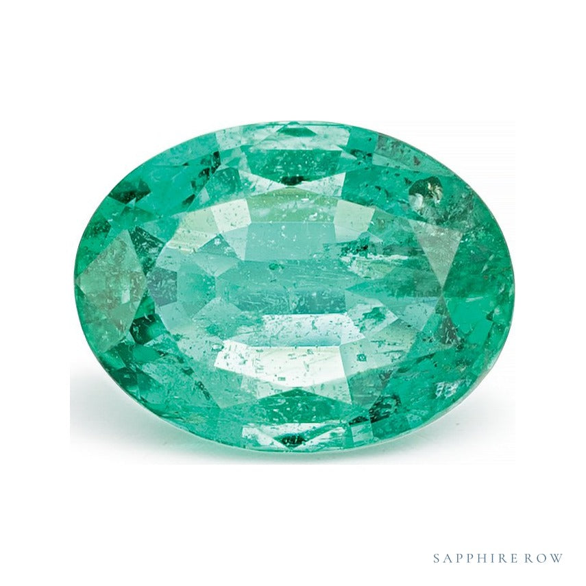 1.42 ct Natural Green Emerald (Oiled) – Oval Cut — Sapphire Row · cut7