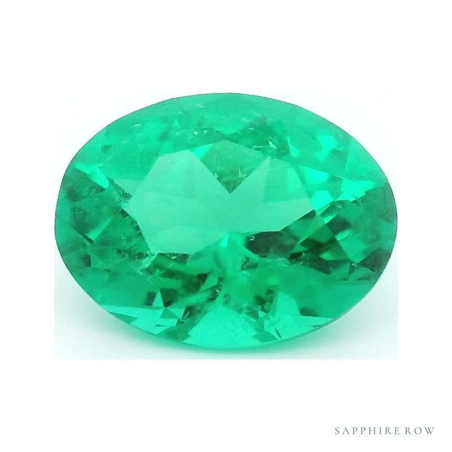0.80 ct Natural Green Emerald (Oiled) – Oval Cut — Sapphire Row · cut7