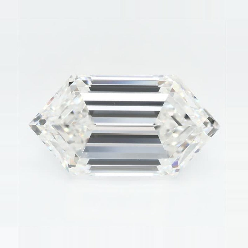 4.10 ct Lab-Grown Diamond – E VS1 – Elongated Hexagon Cut – Duchess Step-cut – GCAL Certified — Sapphire Row · cut7