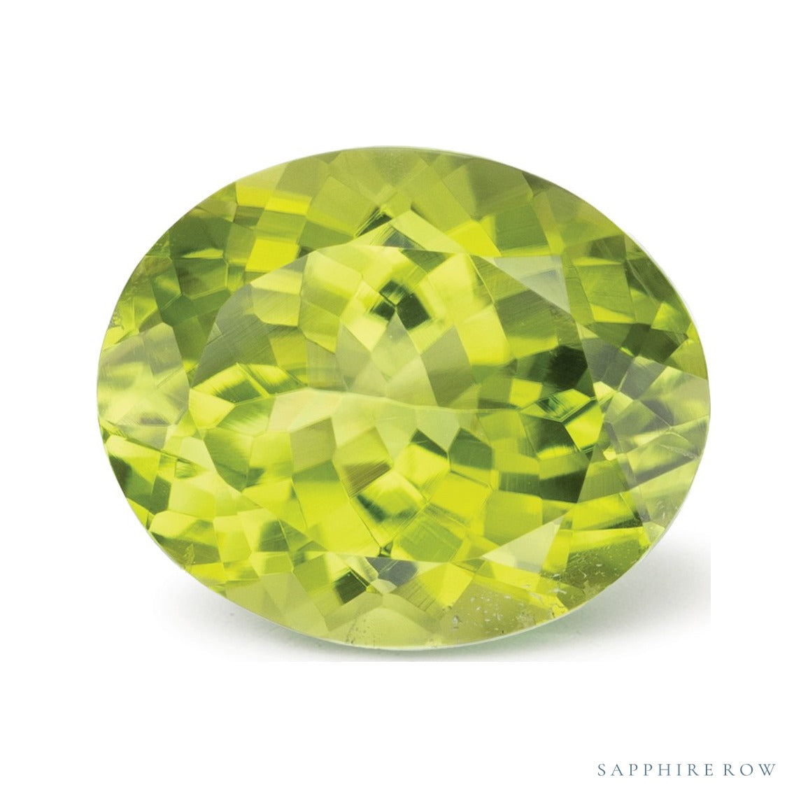 4.17 ct Natural Green Peridot (Untreated) – Oval Cut — Sapphire Row · cut7