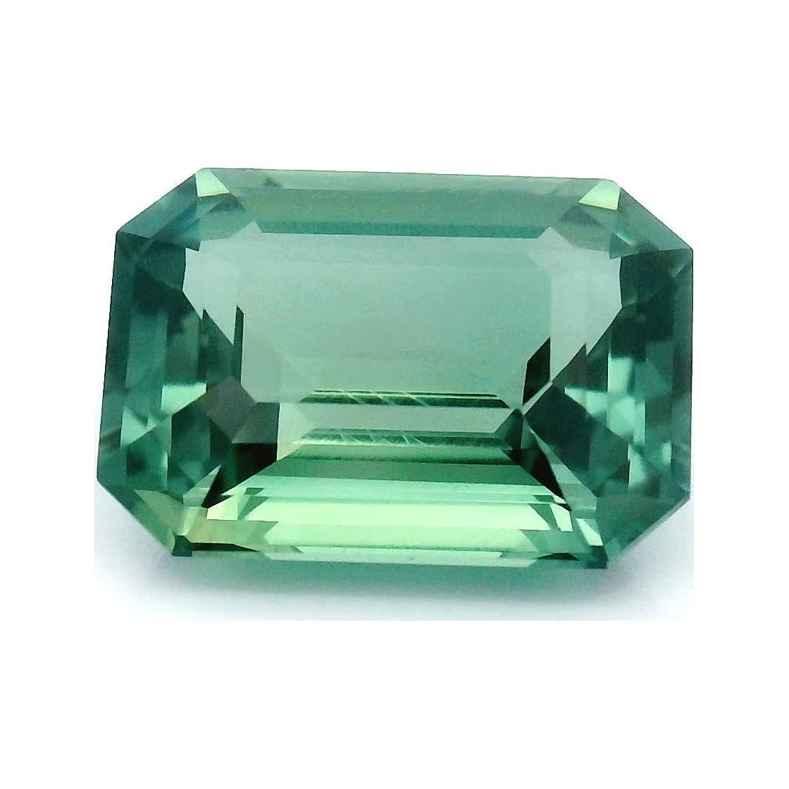 2.11 ct natural teal blue sapphire, emerald cut | Sapphire Row · cut7