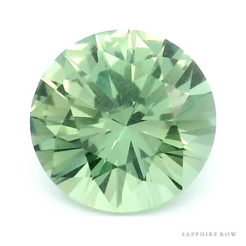 0.91 ct Natural Green Sapphire (Heated) – Round Cut — Sapphire Row · cut7