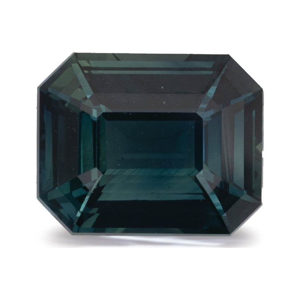 3.63 ct Natural Teal Sapphire (Heated) – Emerald Cut — Sapphire Row · cut7
