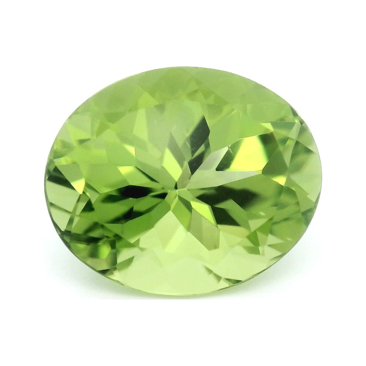 5.15 ct Natural Green Peridot (Untreated) – Oval Cut — Sapphire Row · cut7