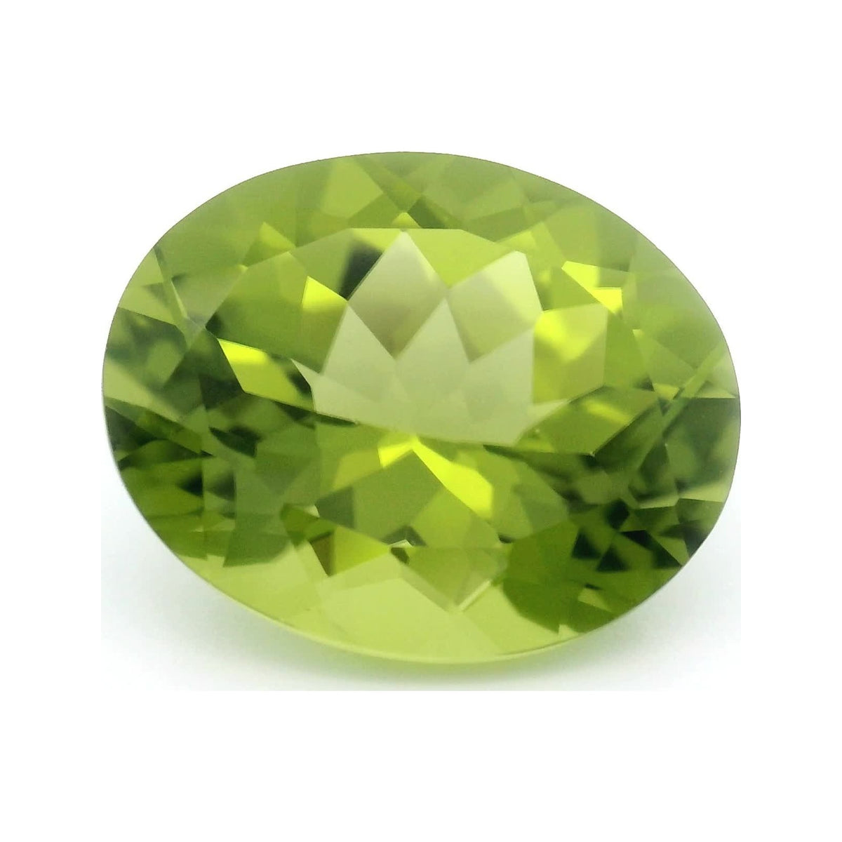 4.97 ct Natural Green Peridot (Untreated) – Oval Cut — Sapphire Row · cut7