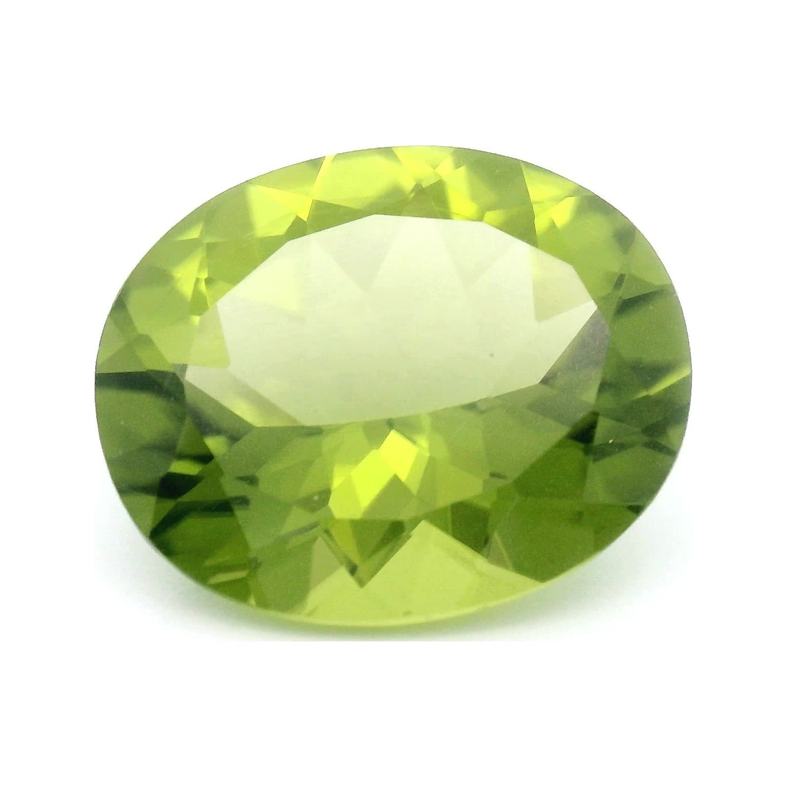 4.44 ct Natural Green Peridot (Untreated) – Oval Cut — Sapphire Row · cut7