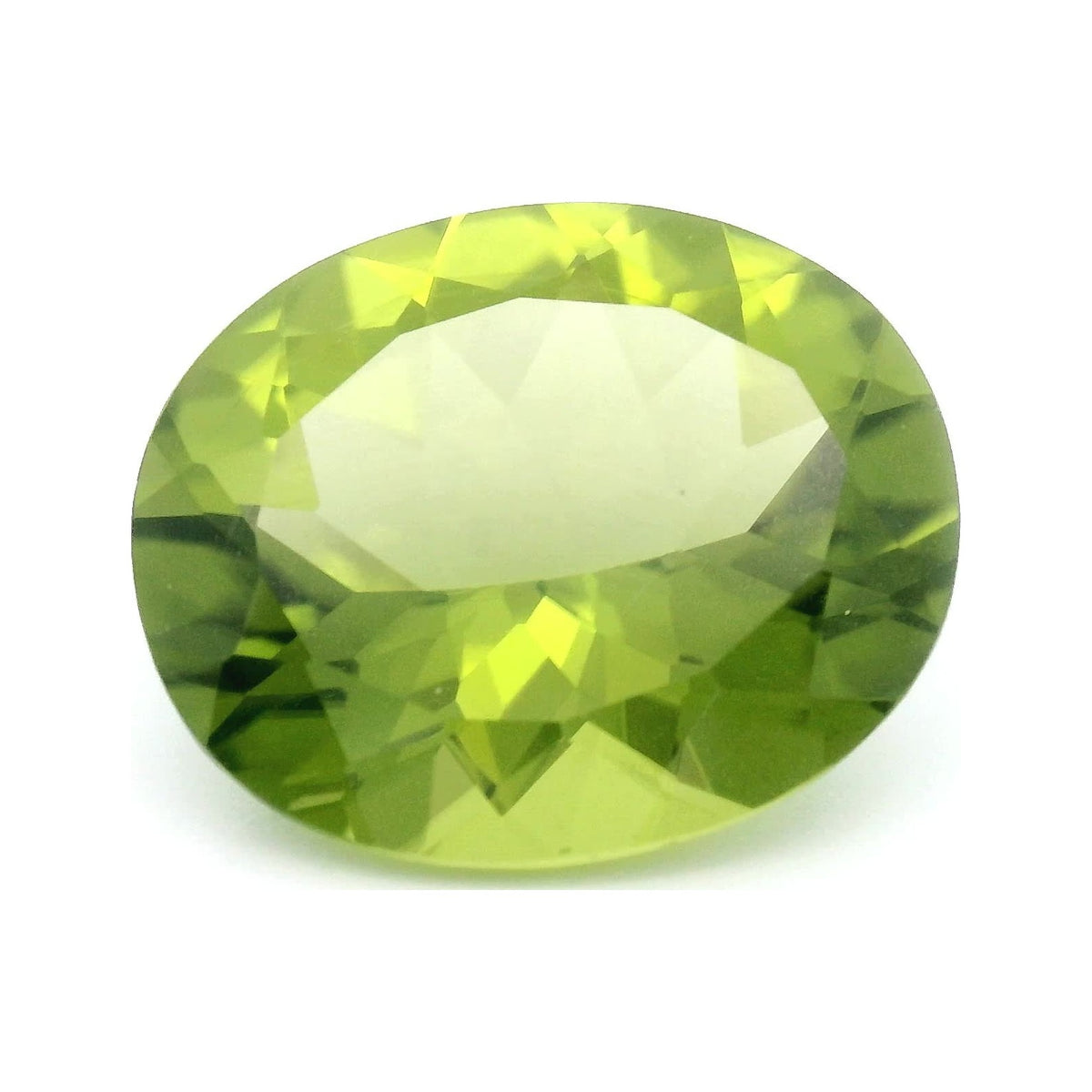 4.44 ct Natural Green Peridot (Untreated) – Oval Cut — Sapphire Row · cut7