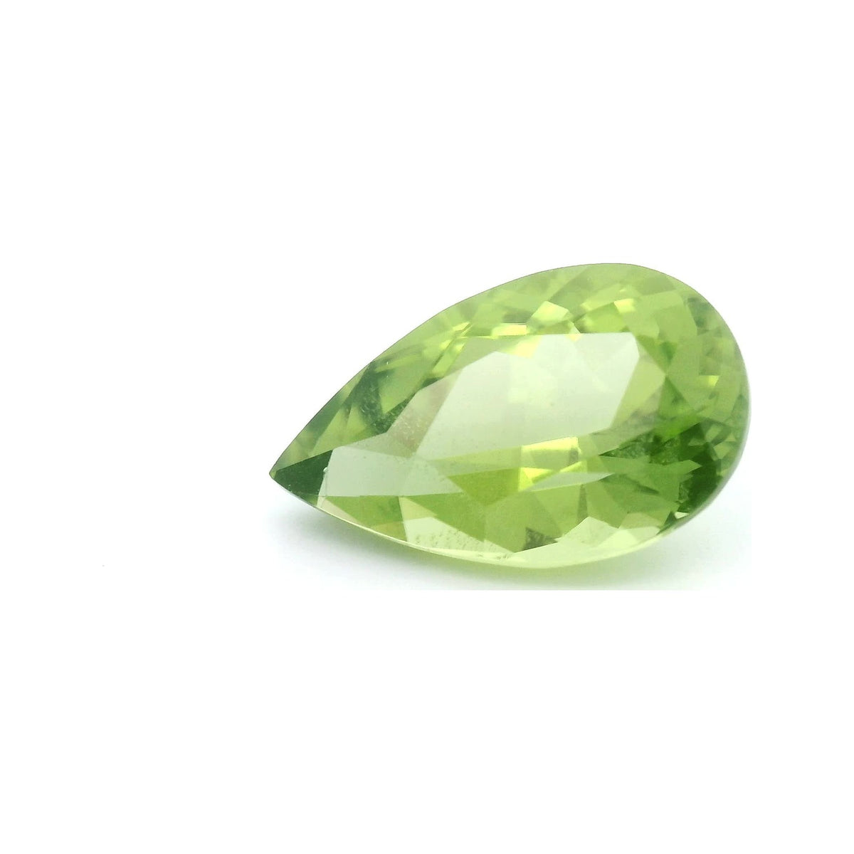 3.30 ct Natural Green Peridot (Untreated) – Pear Cut — Sapphire Row · cut7