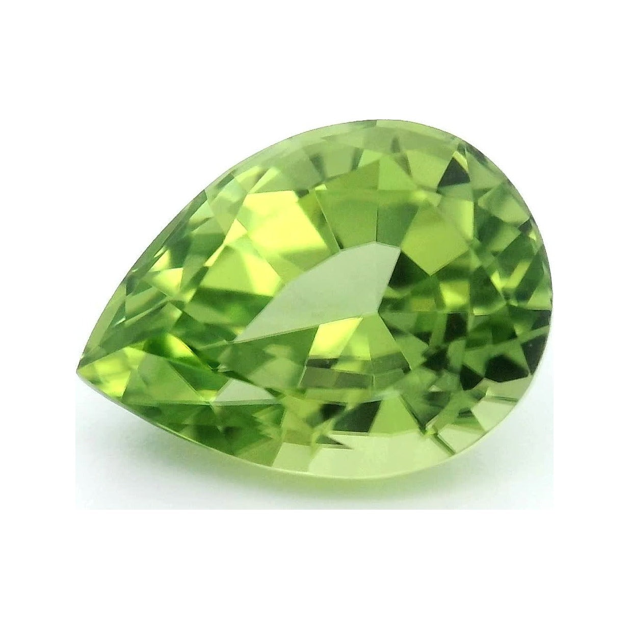 2.50 ct Natural Green Peridot (Untreated) – Pear Cut — Sapphire Row · cut7