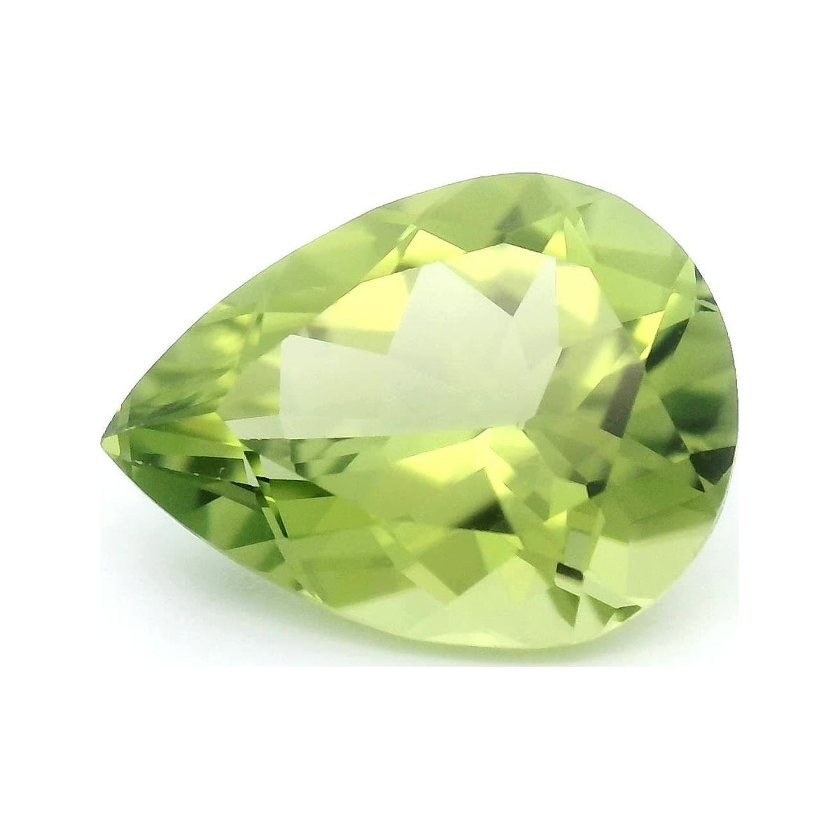 2.26 ct Natural Green Peridot (Untreated) – Pear Cut — Sapphire Row · cut7