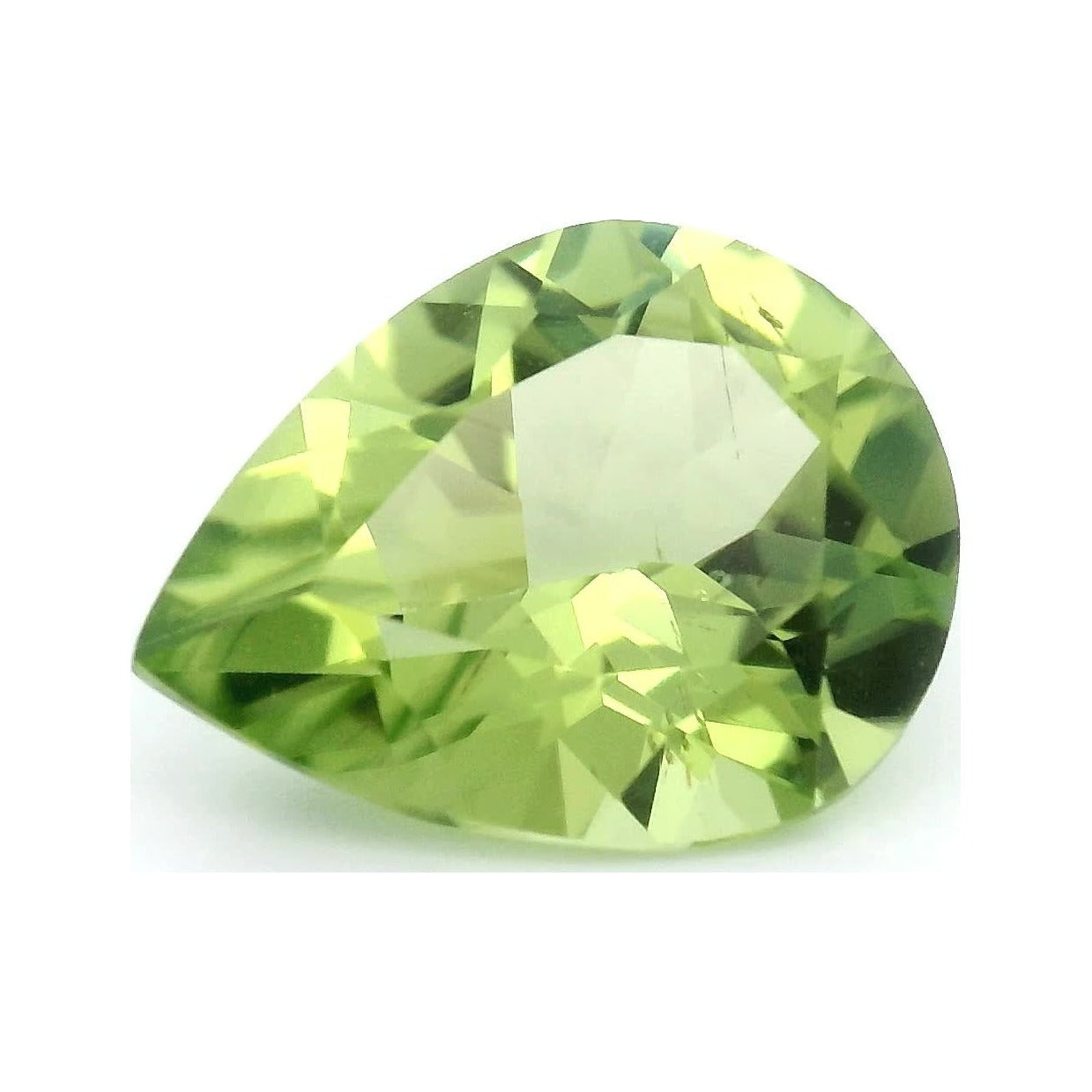 2.12 ct Natural Green Peridot (Untreated) – Pear Cut — Sapphire Row · cut7