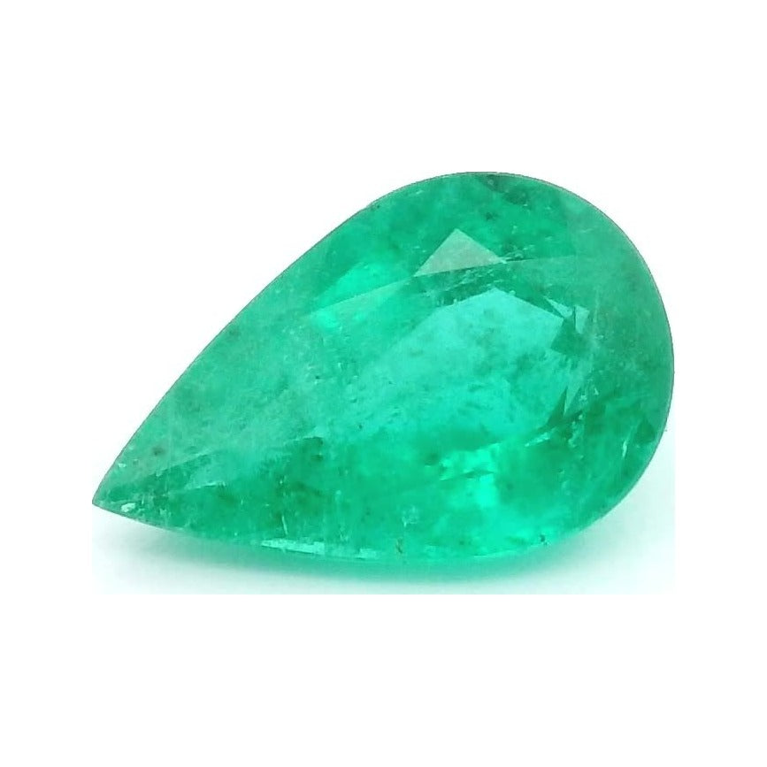 0.71 ct Natural Green Emerald (Oiled) – Pear Cut — Sapphire Row · cut7