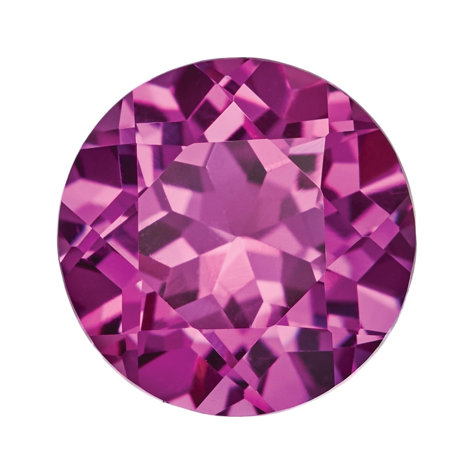 6.5 mm Lab-Grown Magenta Sapphire – Round Cut – Eye-Clean Quality — Sapphire Row · cut7
