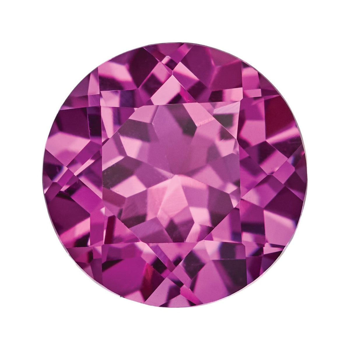 6.5 mm Lab-Grown Magenta Sapphire – Round Cut – Eye-Clean Quality — Sapphire Row · cut7