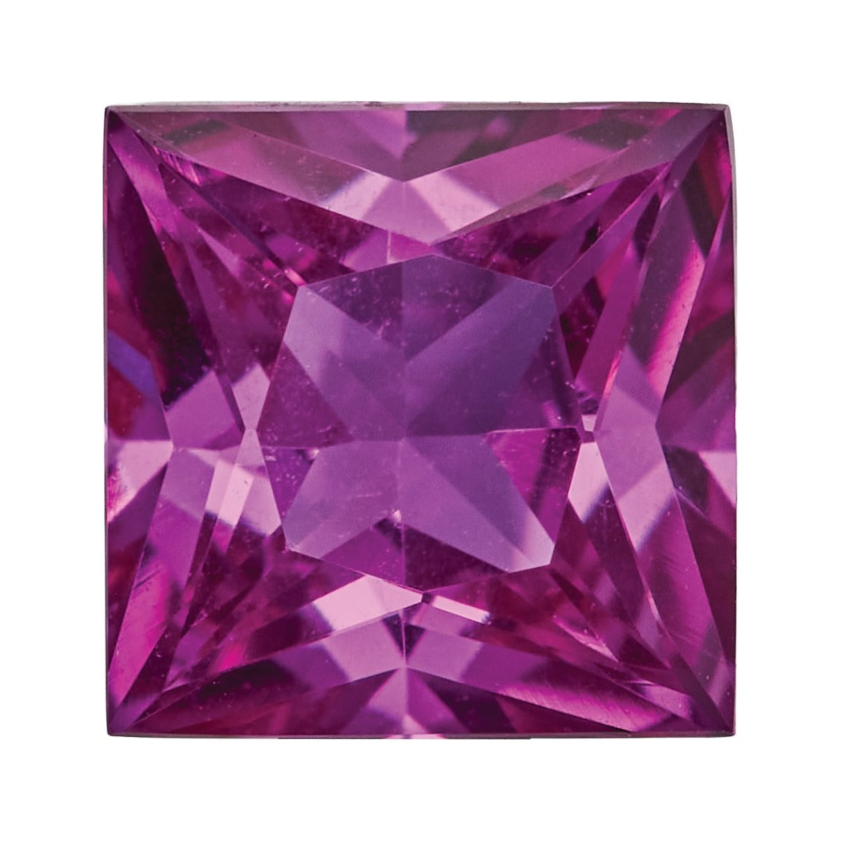 5 mm Lab-Grown Magenta Sapphire – Square Cut – Eye-Clean Quality — Sapphire Row · cut7