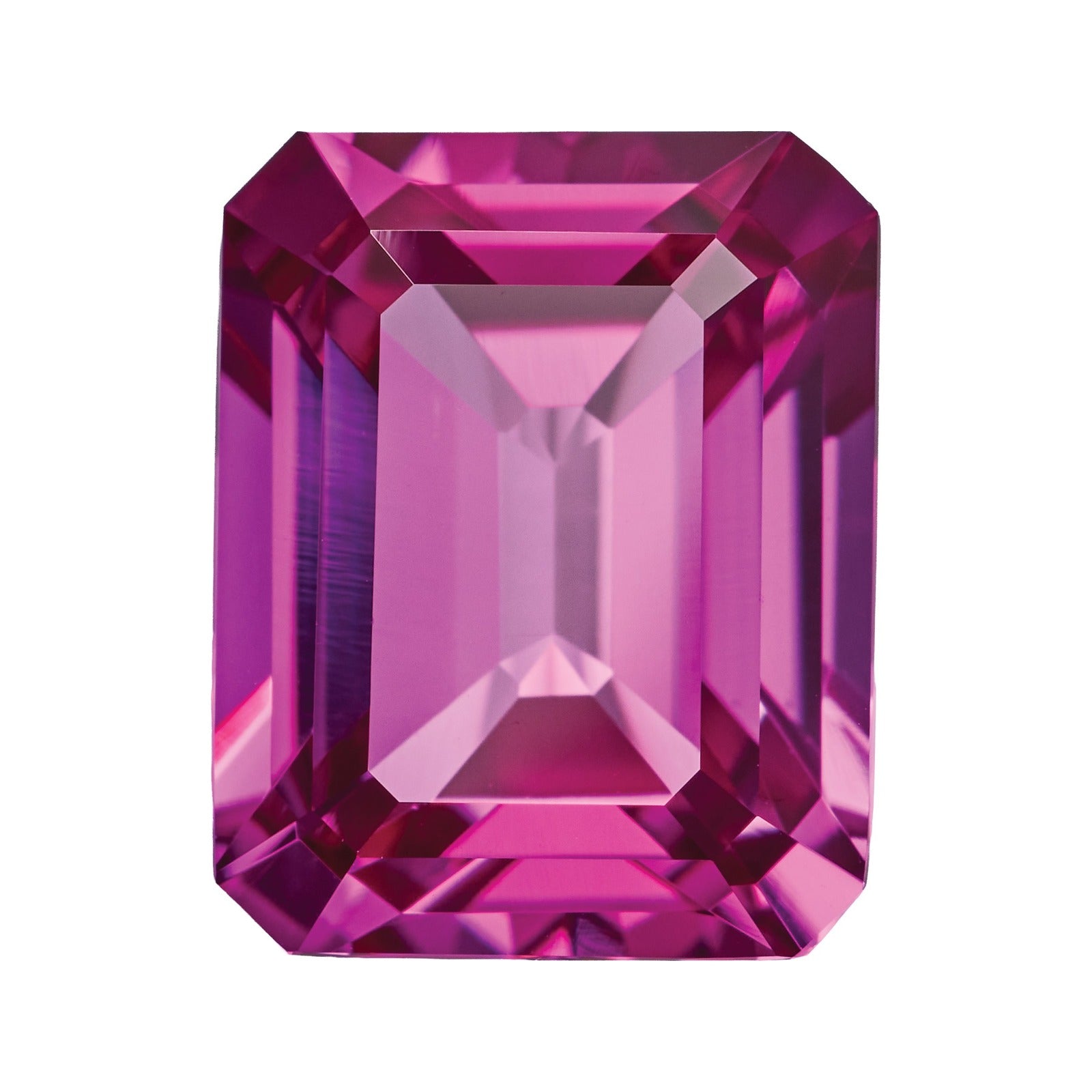 10x8 mm Lab-Grown Magenta Sapphire – Emerald Cut – Eye-Clean Quality — Sapphire Row · cut7