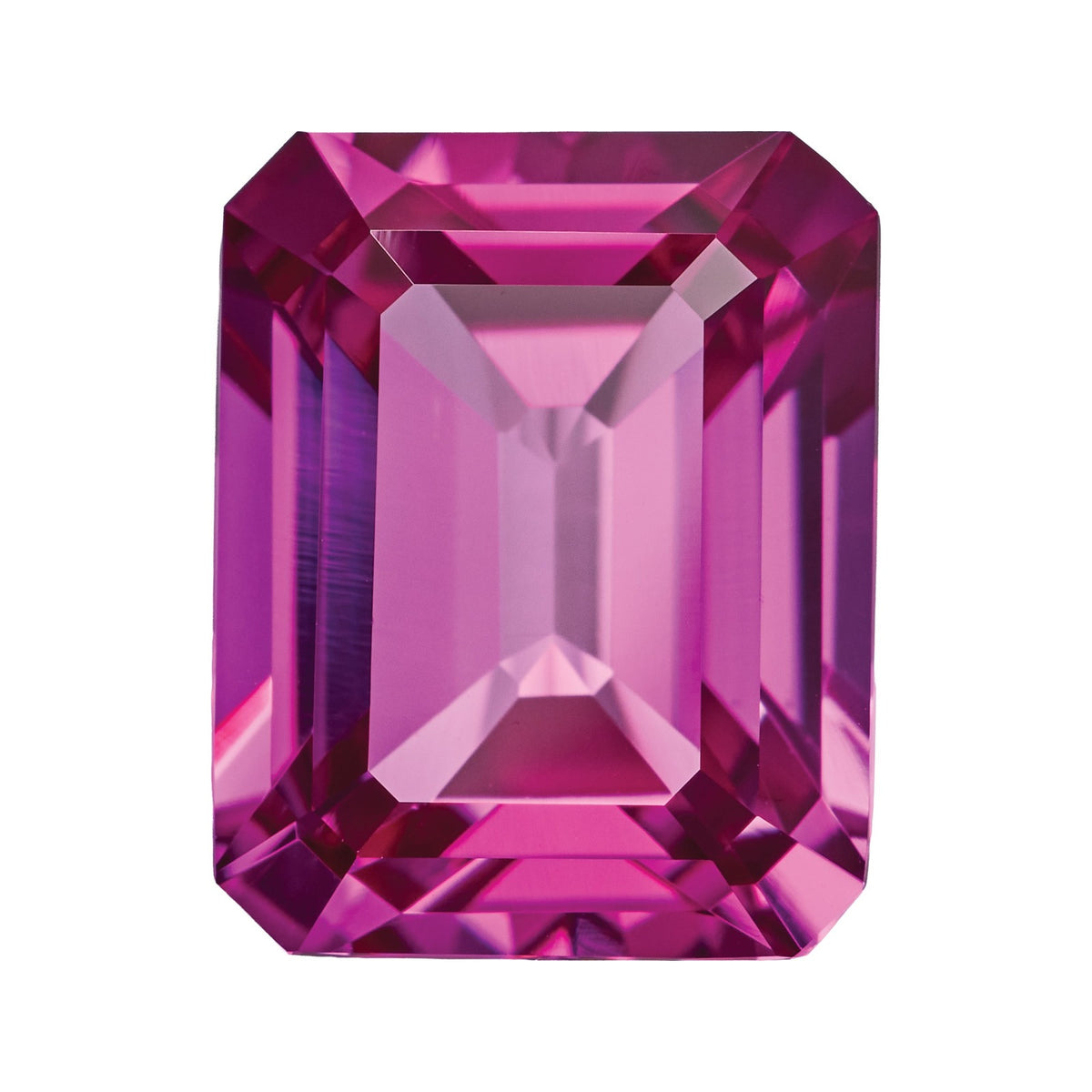 10x8 mm Lab-Grown Magenta Sapphire – Emerald Cut – Eye-Clean Quality — Sapphire Row · cut7