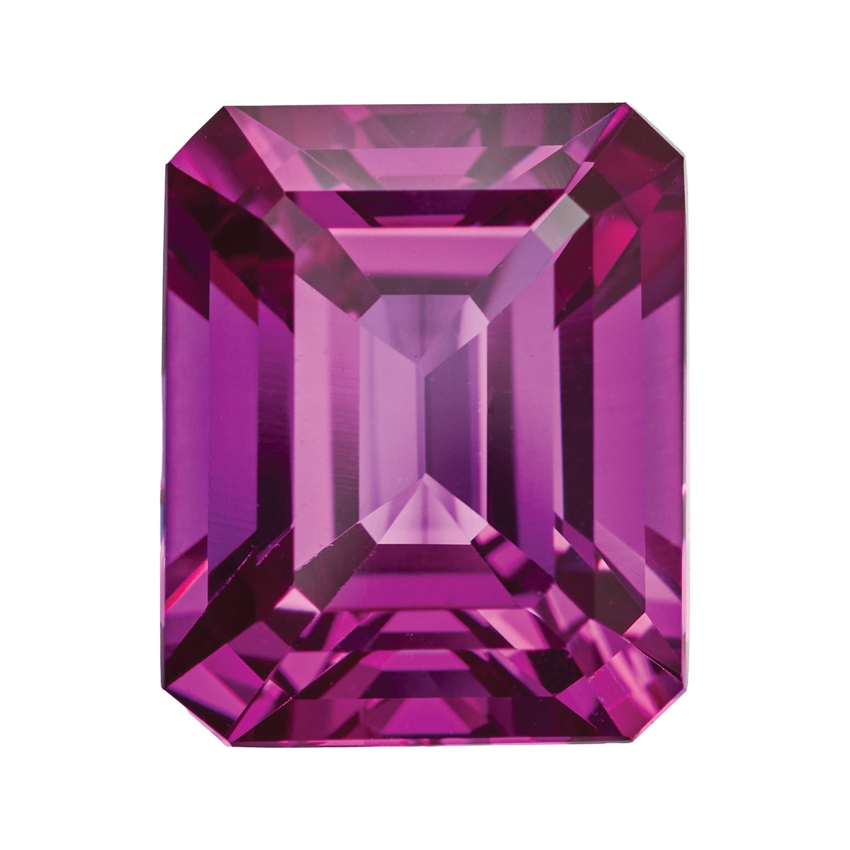 11x9 mm Lab-Grown Magenta Sapphire – Emerald Cut – Eye-Clean Quality — Sapphire Row · cut7