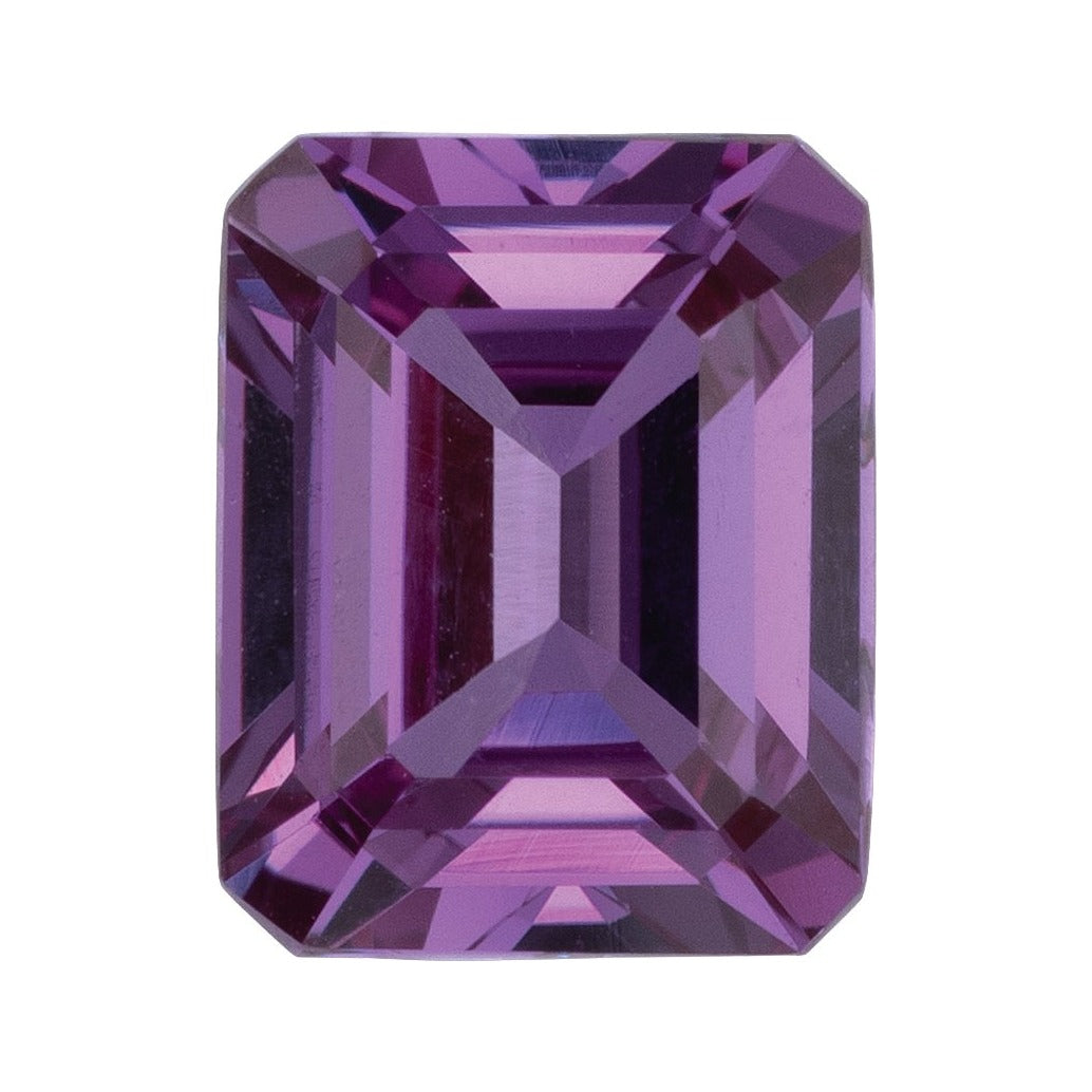 10x8 mm Lab-Grown Lilac Purple Sapphire – Emerald Cut – Eye-Clean Quality — Sapphire Row · cut7