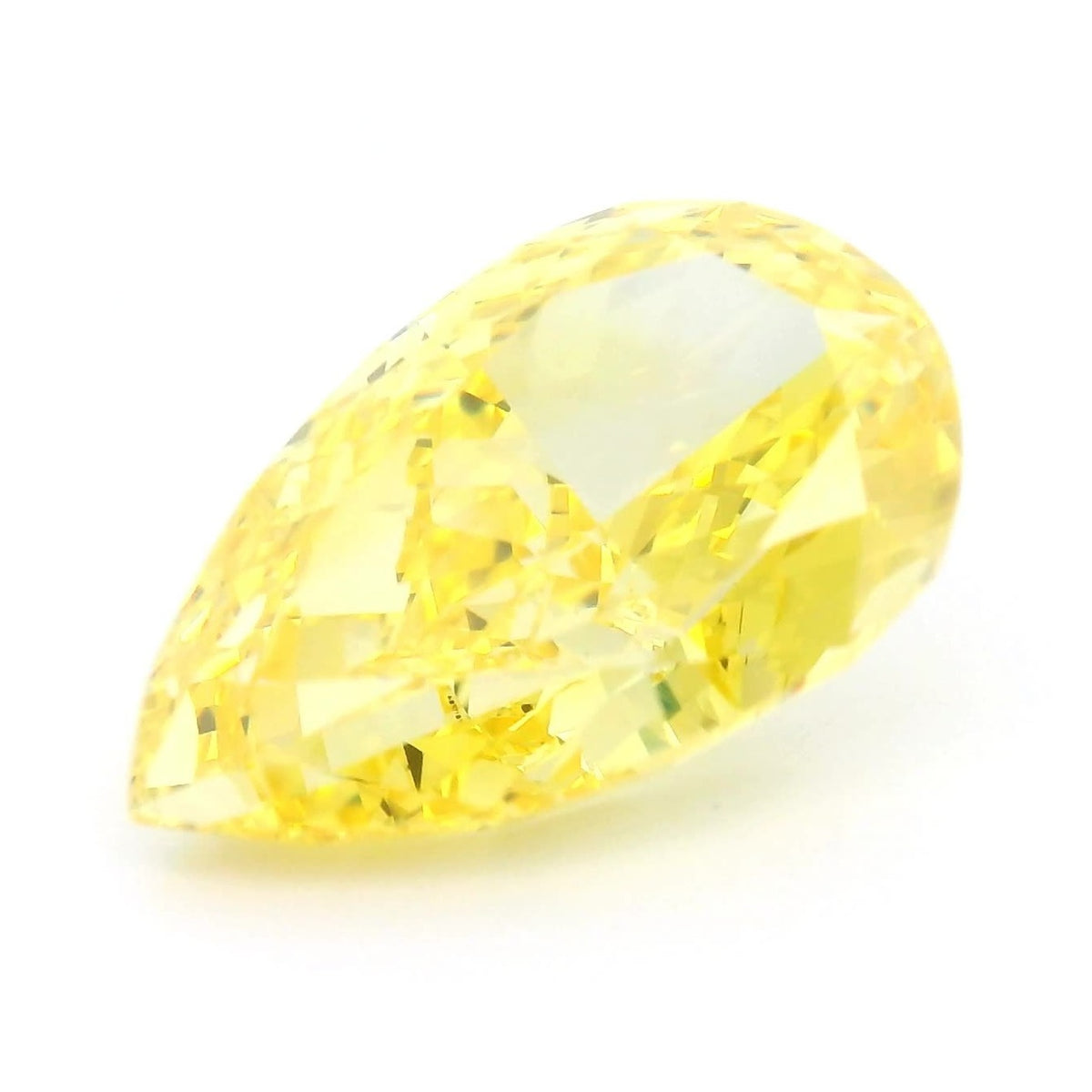 3.51 ct Lab-Grown Fancy Vivid Yellow Diamond – VVS2 – Pear Cut – IGI Certified — Sapphire Row · cut7