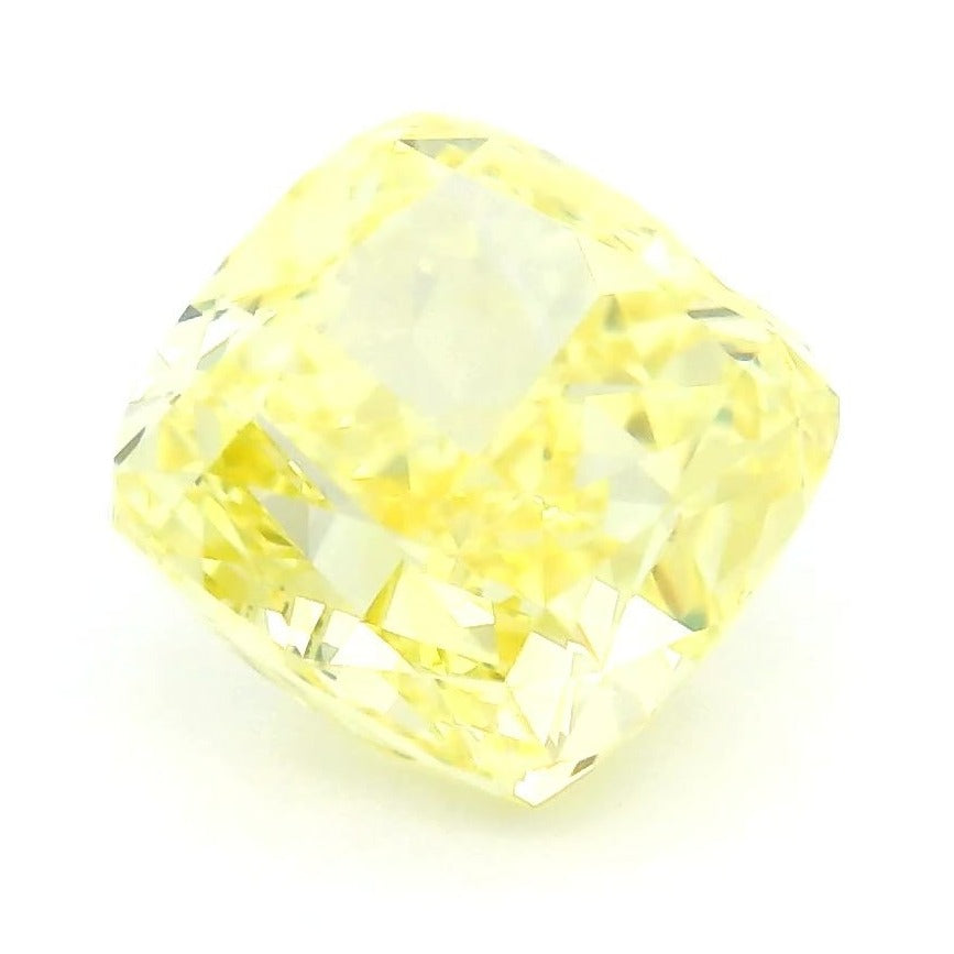 1.54 ct Lab-Grown Fancy Vivid Yellow Diamond – VVS2 – Cushion Cut – IGI Certified — Sapphire Row · cut7