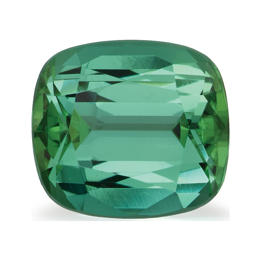 4.32 ct Natural Green Tourmaline – Antique Cushion Cut – GIA Certified — Sapphire Row · cut7