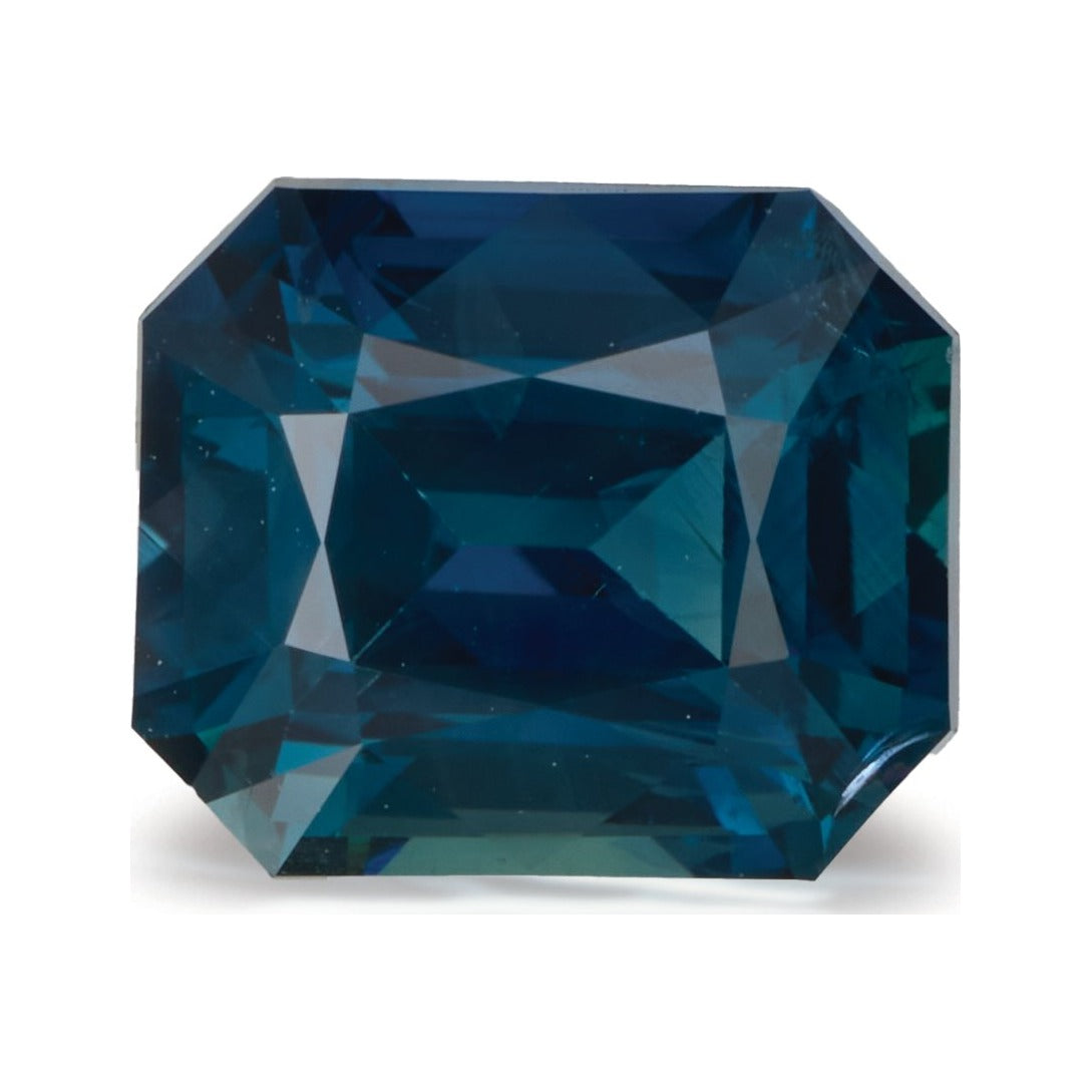 2.04 ct Natural Teal Blue Sapphire (Heated) – Emerald Cut — Sapphire Row · cut7