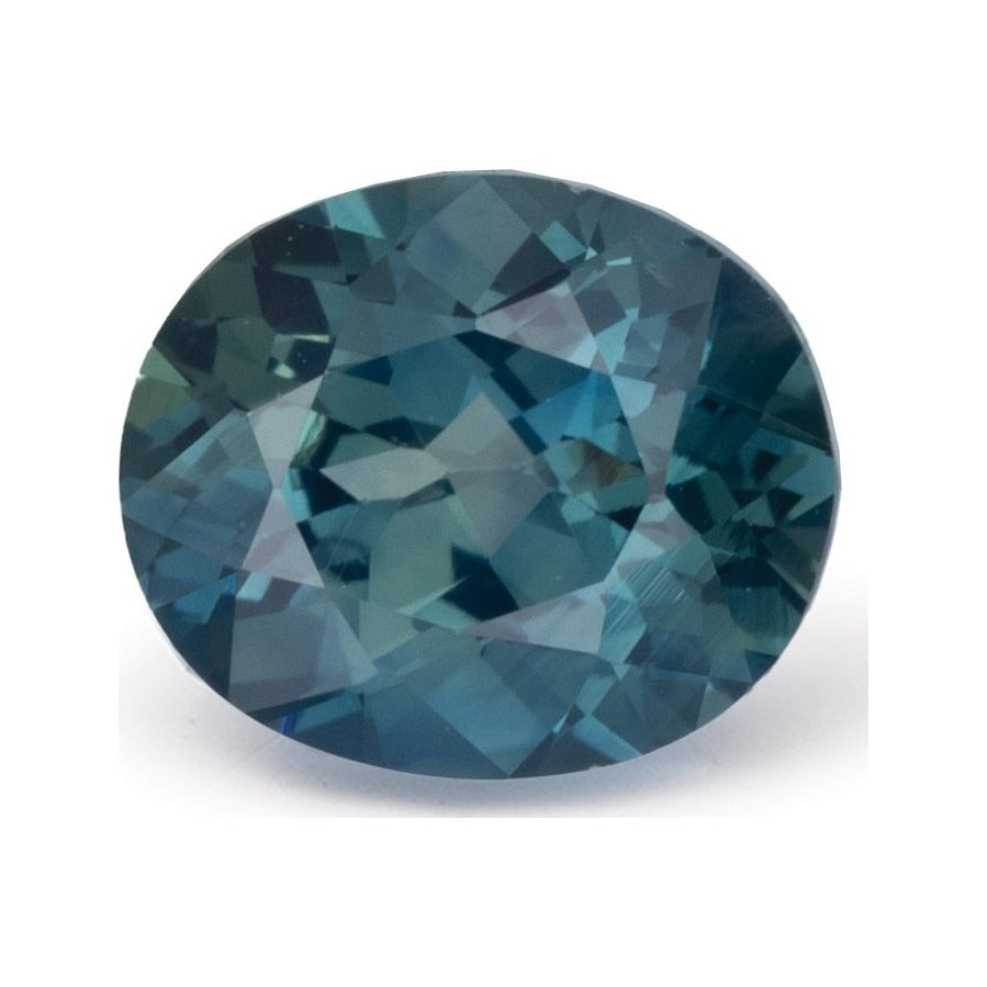 0.73 ct Natural Teal Blue Sapphire (Heated) – Oval Cut — Sapphire Row · cut7