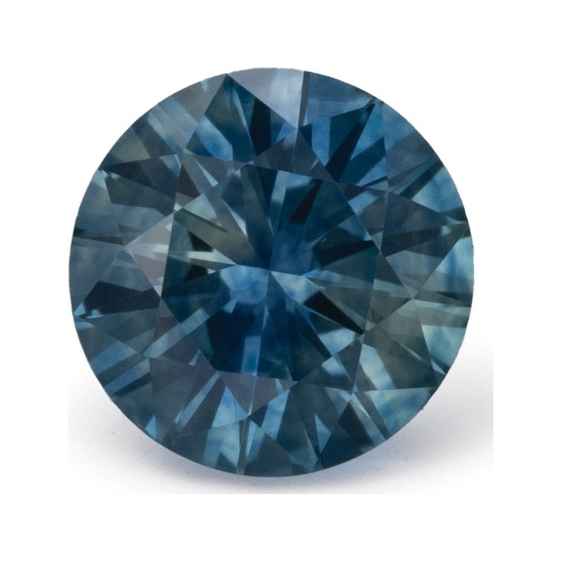 0.65 ct Natural Teal Blue Sapphire (Heated) – Round Cut — Sapphire Row · cut7