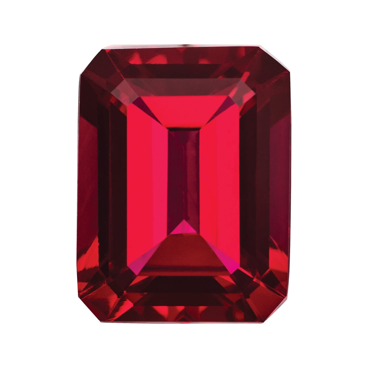9x7 mm Lab-Grown Dark Red Ruby – Emerald Cut – Eye-Clean Quality — Sapphire Row · cut7