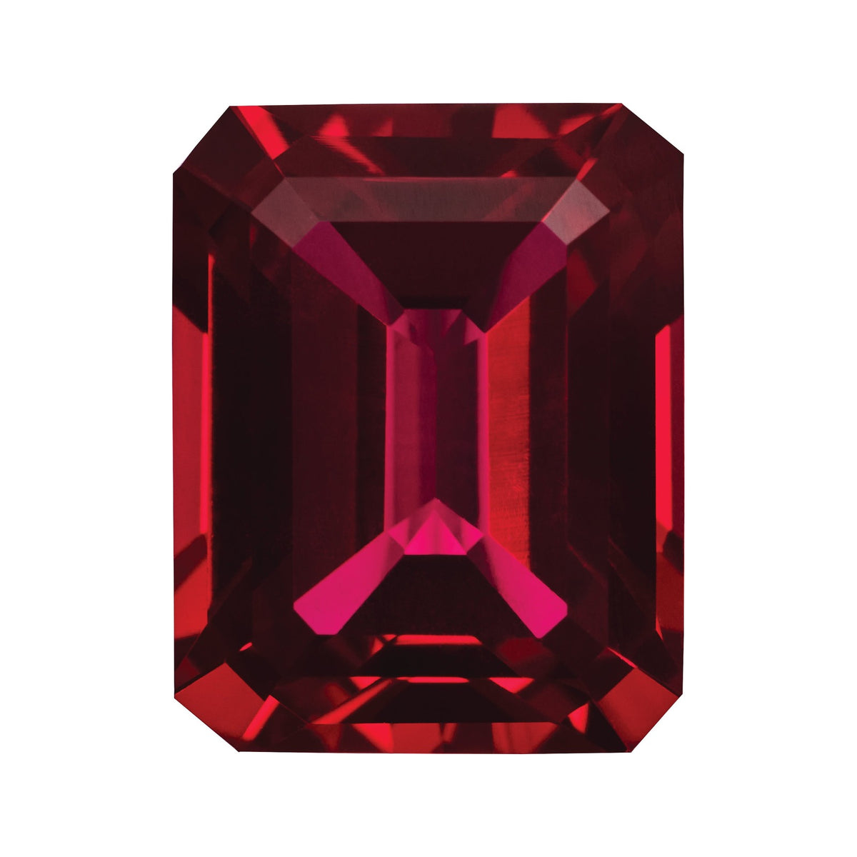 10x8 mm Lab-Grown Dark Red Ruby – Emerald Cut – Eye-Clean Quality — Sapphire Row · cut7