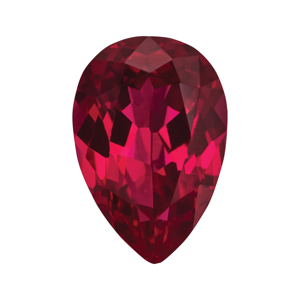 12x8 mm Lab-Grown Dark Red Ruby – Pear Cut – Eye-Clean Quality — Sapphire Row · cut7