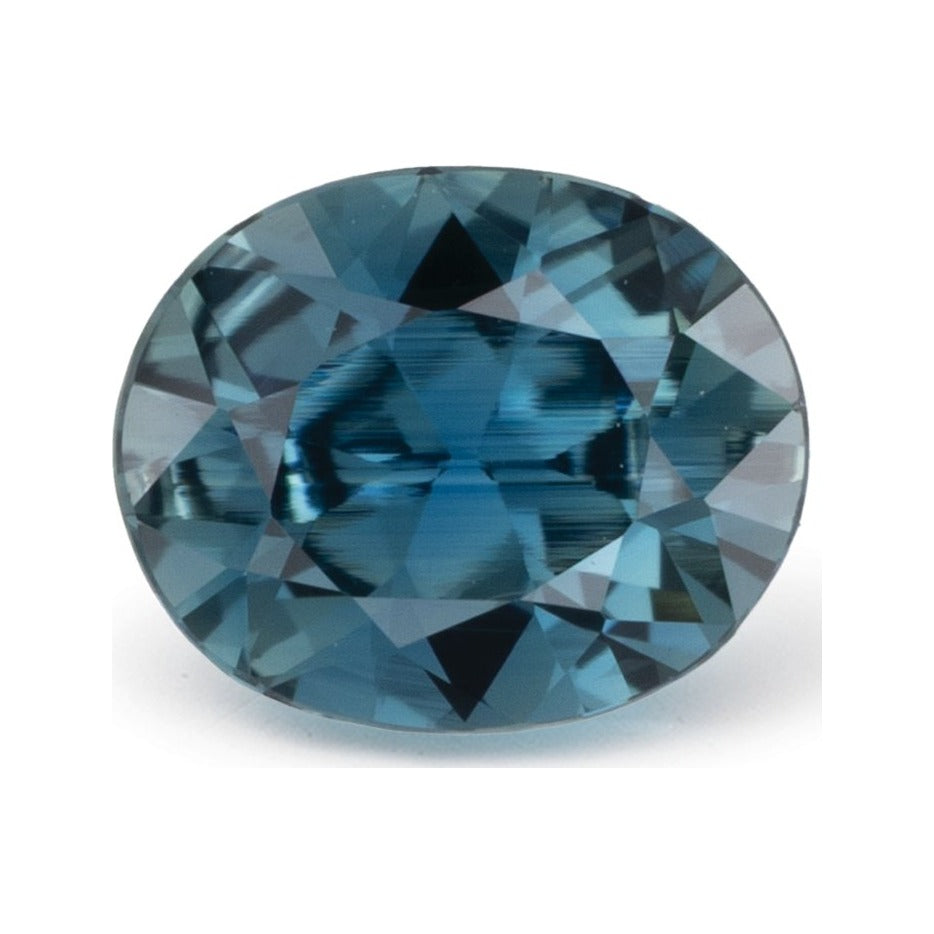 0.76 ct Natural Teal Blue Sapphire (Heated) – Oval Cut — Sapphire Row · cut7